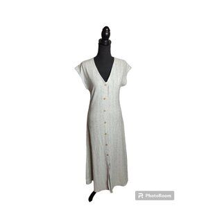 ☀️Caution to the Wind Brushed Ribbed Midi Dress, button front, summer casual